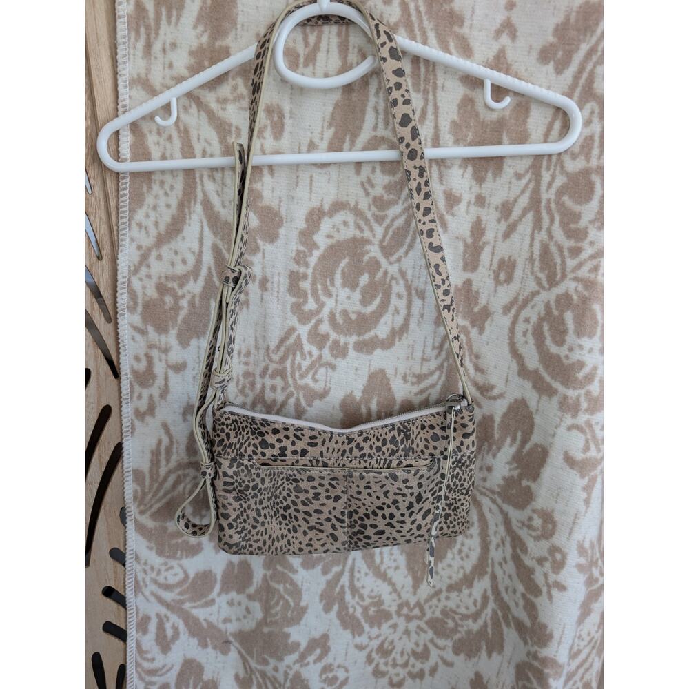 Hobo Brand Adjustable Crossbody Or Shoulder Bag 100% Animal Print Suede Leather - Picture 2 of 12